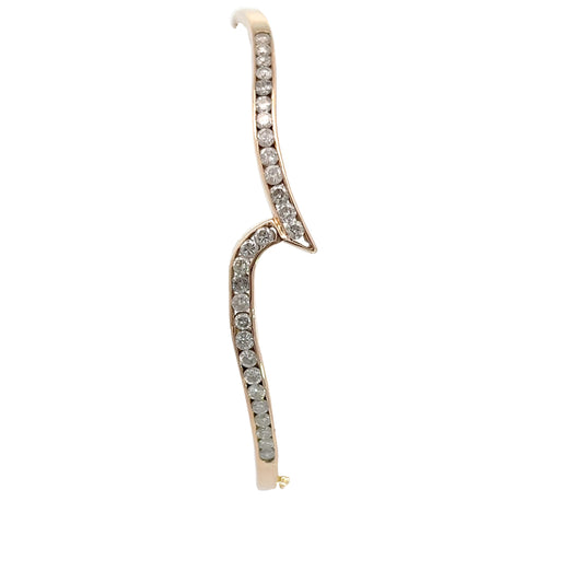 Diamond Wave Bangle Bracelet