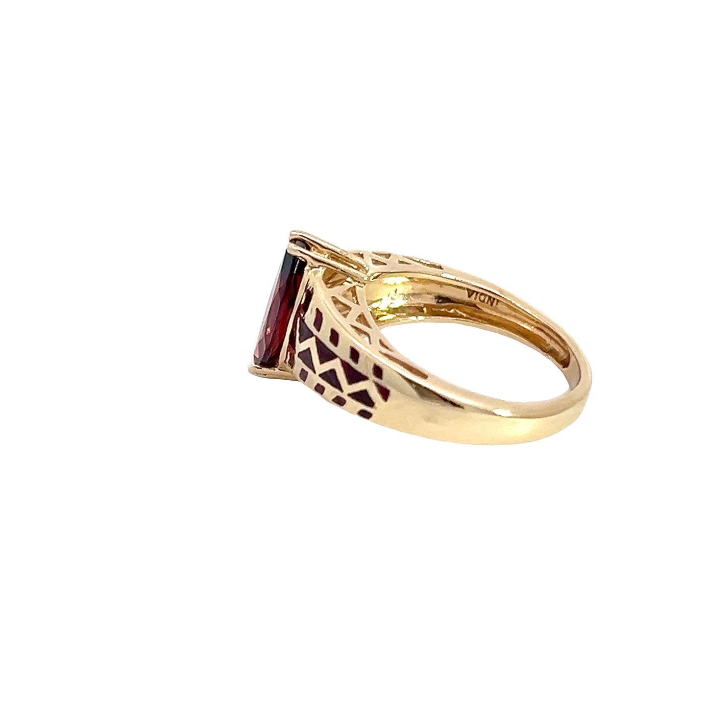 14K Garnet Ring with Enameling