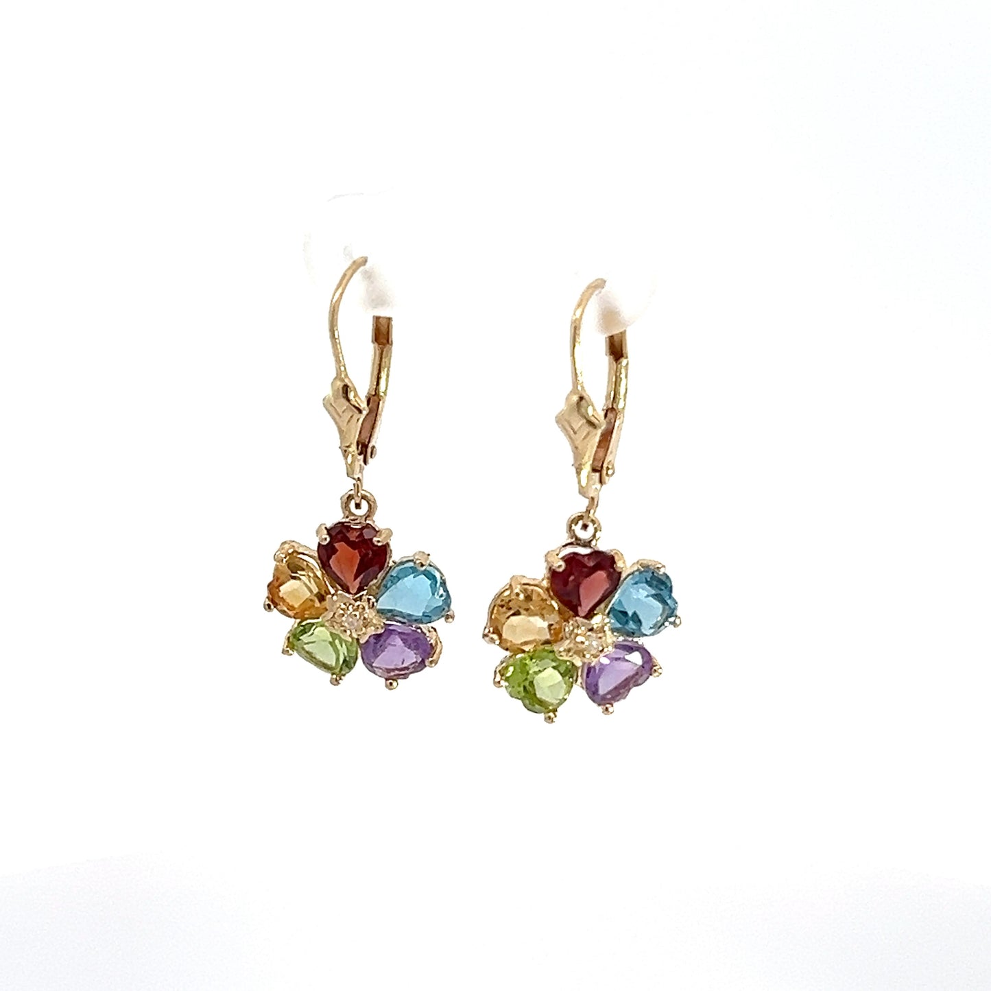 14K Yellow Gold Gemstone Earrings