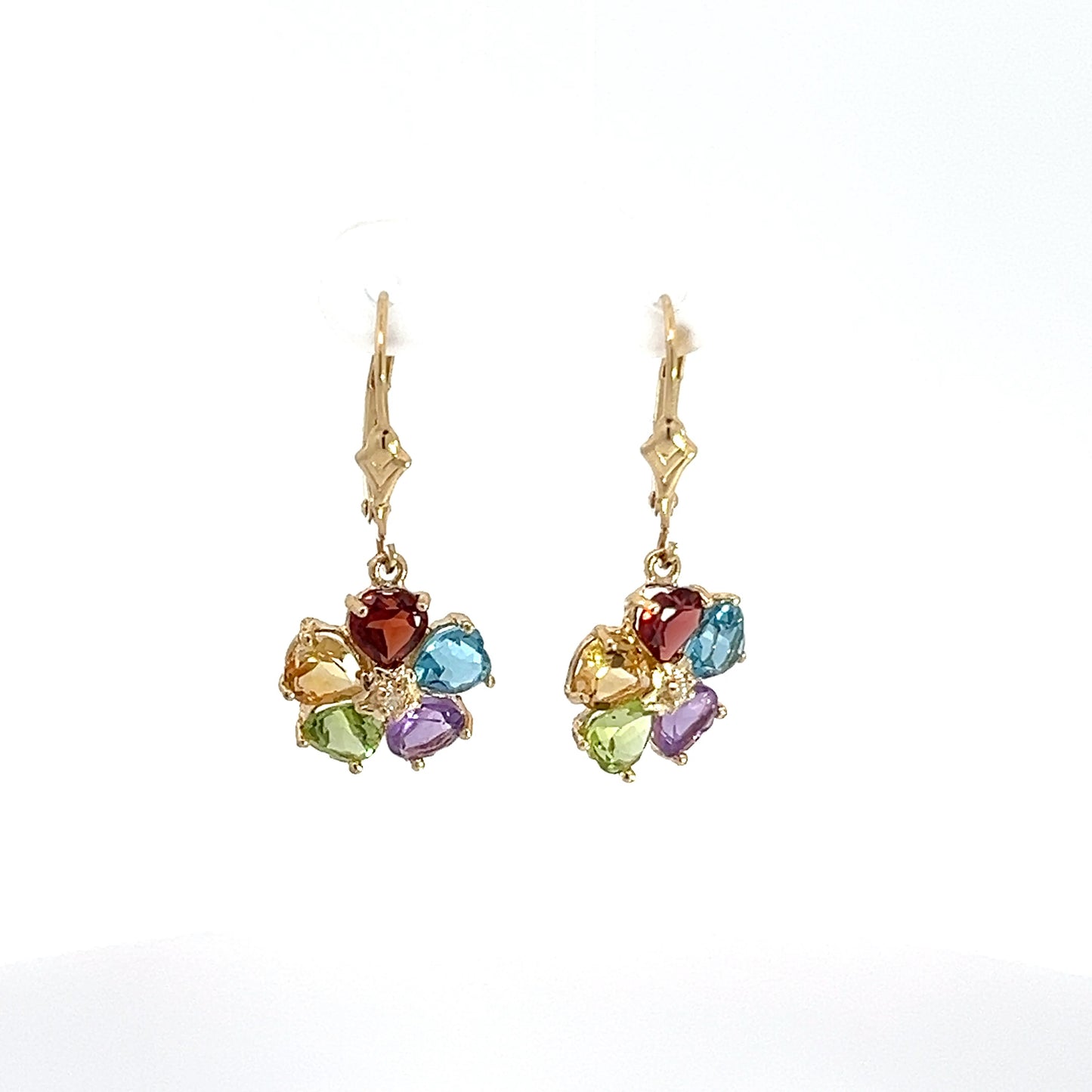 14K Yellow Gold Gemstone Earrings