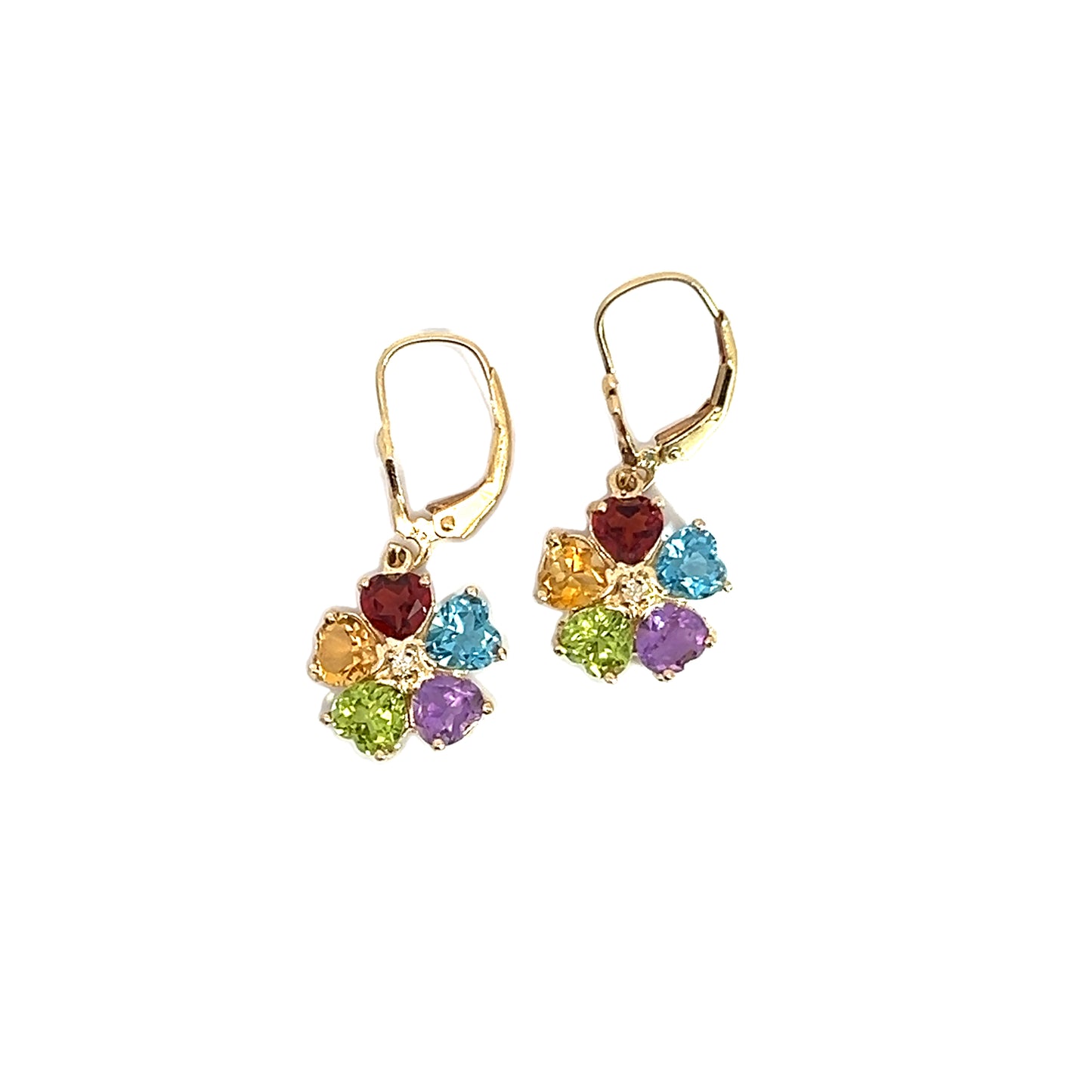 14K Yellow Gold Gemstone Earrings