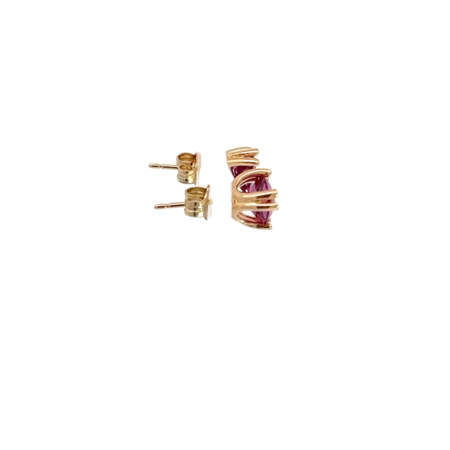 14K Yellow Gold Amethyst Stud Earrings