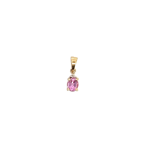 14K Pink Sapphire Pendant