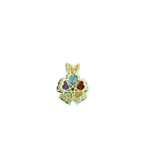 Colored Stones Flower Pendant