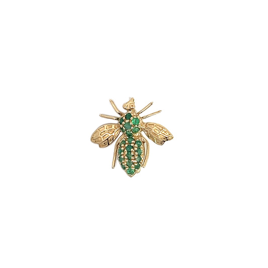 14K Emerald Insect Brooch