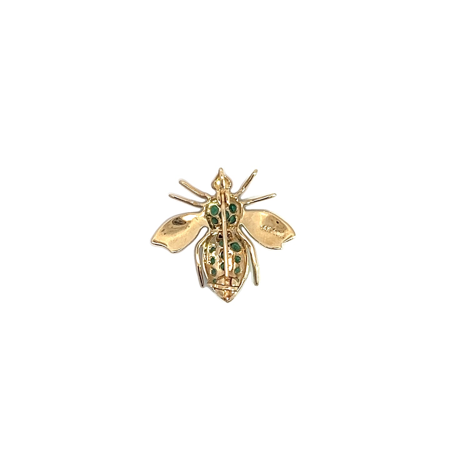 14K Emerald Insect Brooch