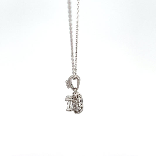 White Sapphire Pendant and White Gold Chain