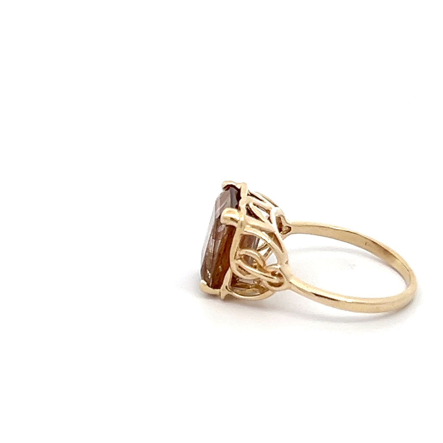 14K Yellow Gold Rutilated Quartz Ring