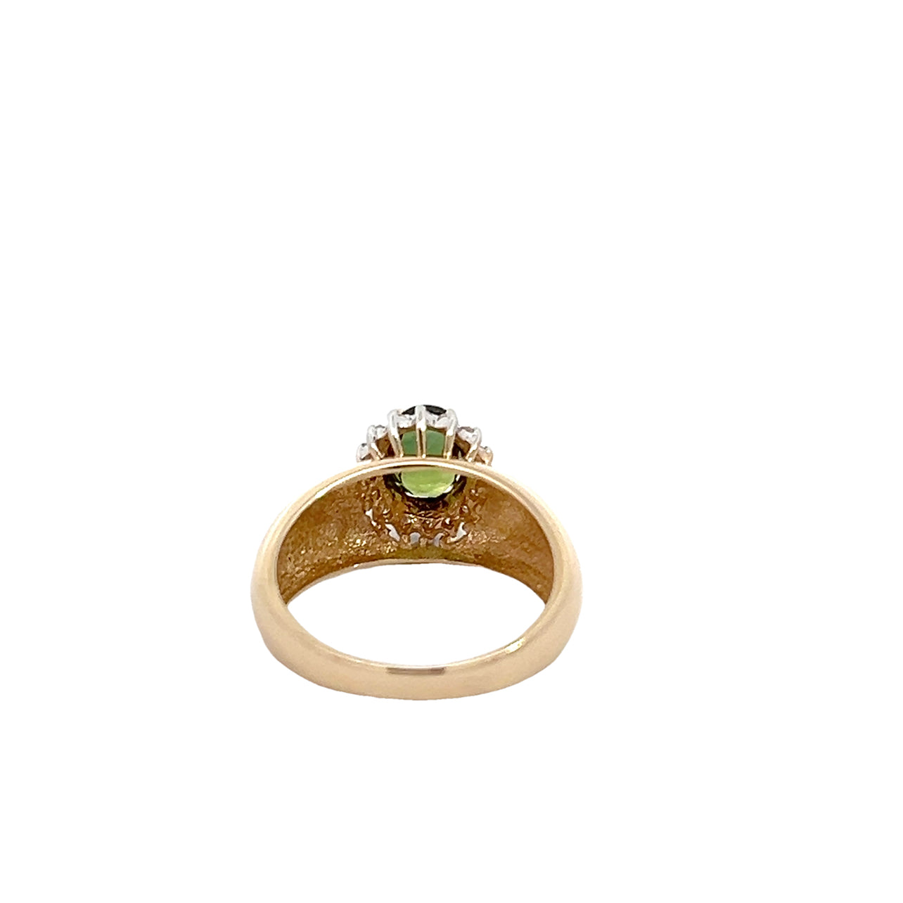 14K Green Tourmaline Halo Ring