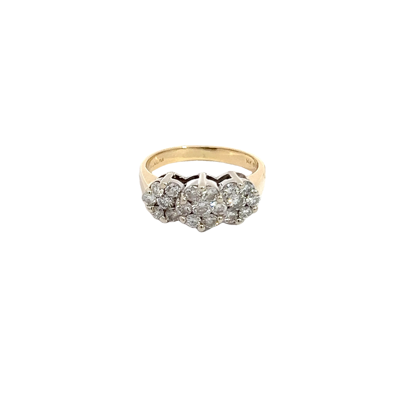 14K Diamond Cluster Ring