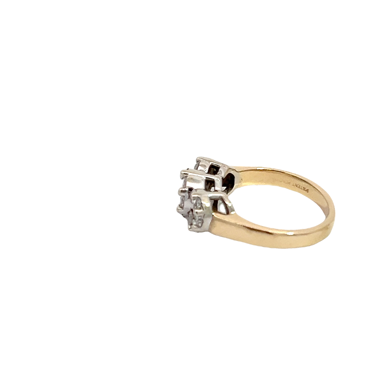 14K Diamond Cluster Ring