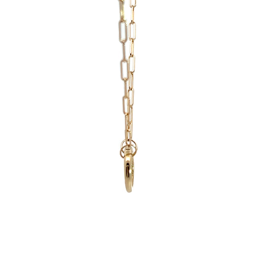 14K Paperclip Chain with Charm Connector