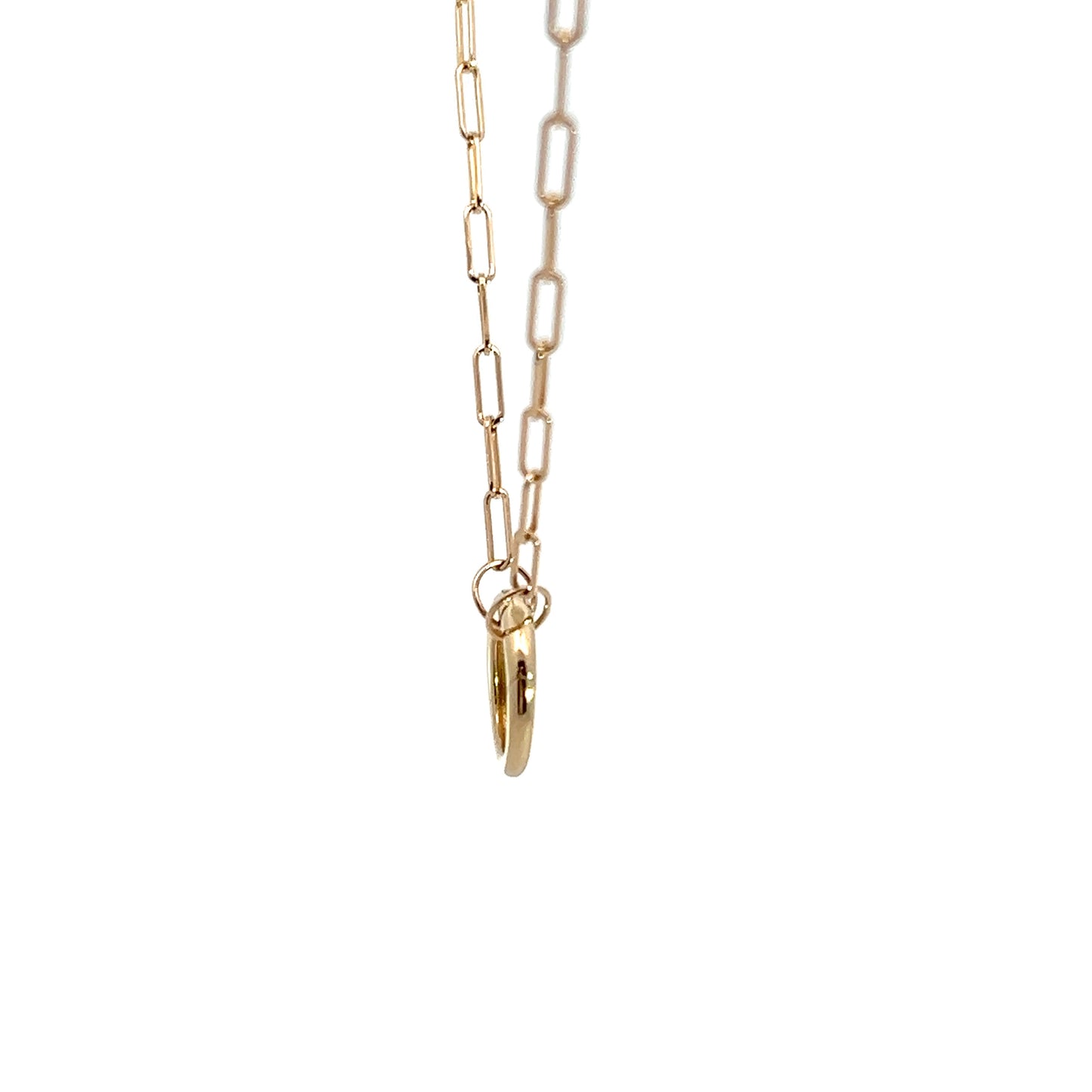 14K Paperclip Chain with Charm Connector