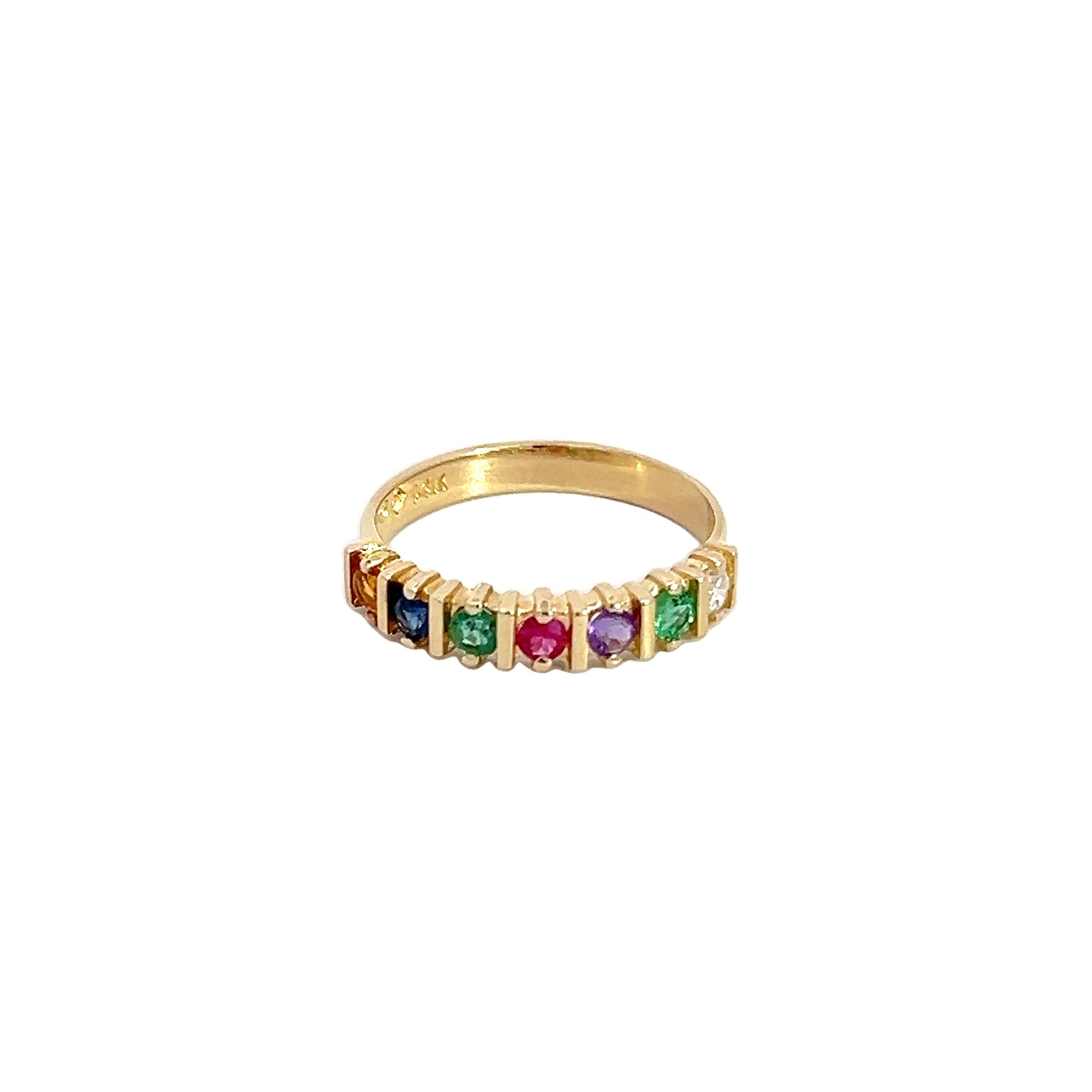 14K Colored Gemstone Band