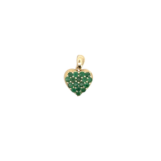 18K Emerald Heart Pendant